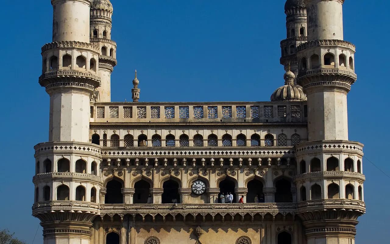 The Charminar's four minarets, Hyderabad